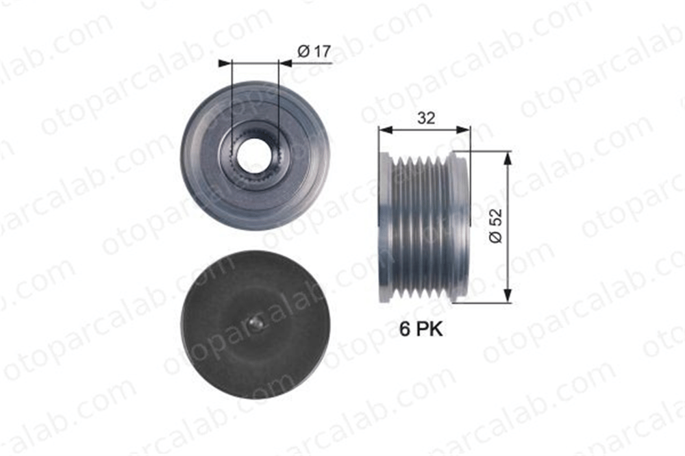 GATES OAP7140 Alternatör Kasnağı PEUGEOT PARTNER Kasa/büyük limuzin EXPERT Panelvan/Van 5705AA