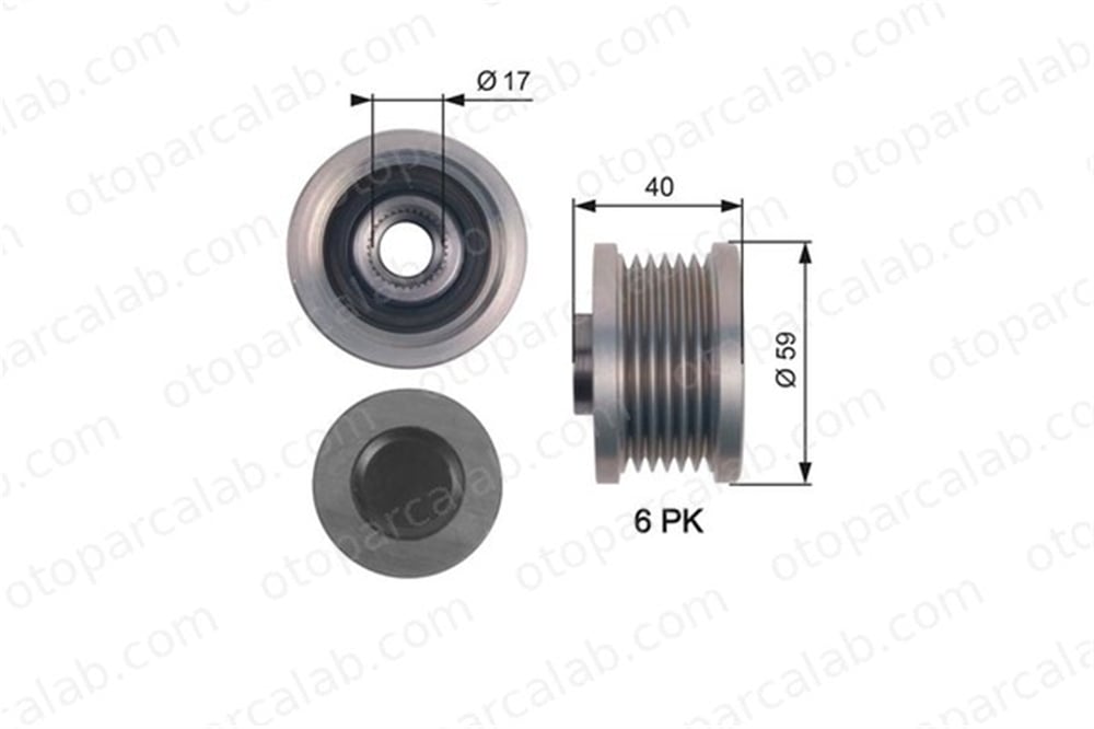 GATES OAP7144 Alternatör Kasnağı OPEL ASTRA J ASTRA J Sedan 1204178 55567951