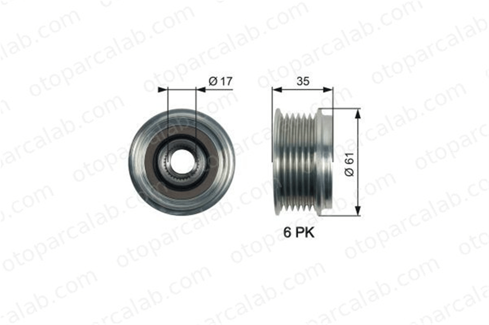 GATES OAP7166 Alternatör Kasnağı AUDI A7 Sportback A6 C7 59903119H 059903119H