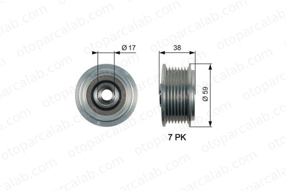 GATES OAP7169 Alternatör Kasnağı HYUNDAI H-1 Cargo H-1 Travel 12317790877 373224A310