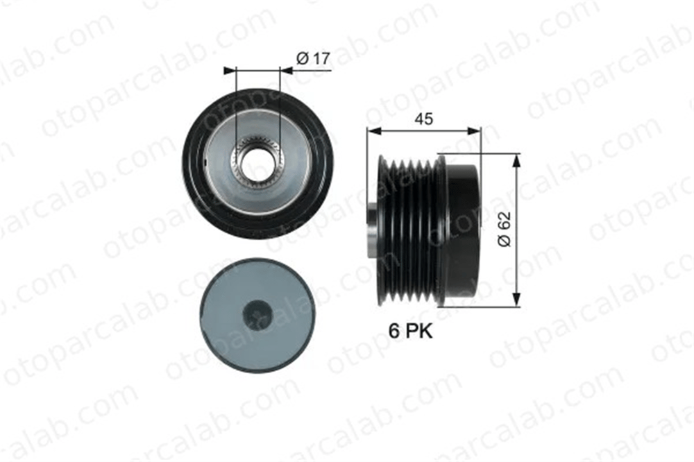 GATES OAP7180 Alternatör Kasnağı HYUNDAI i30 i30 Coupe 373202B000
