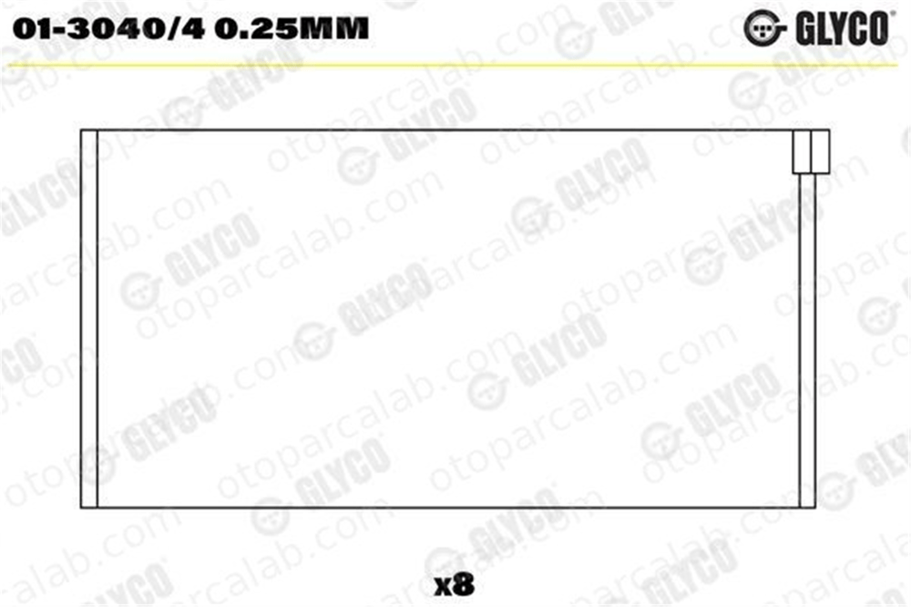 GLYCO 01-3040/4 0.25mm Kol Yatak (0.25) MERCEDES-BENZ 123 Sedan T1 Platform şasi 130404025mm 6150300160