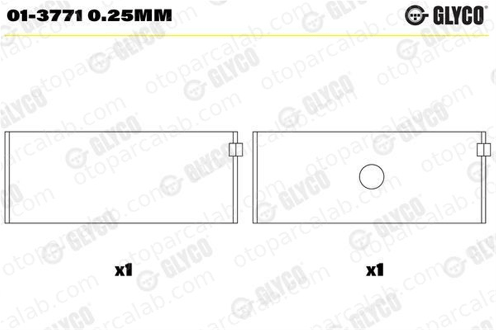 GLYCO 01-3771 0.25mm Kol Yatak (0.25) MERCEDES-BENZ 124 Sedan T1 Minibüs/Otobüs 13771025mm 6010301660