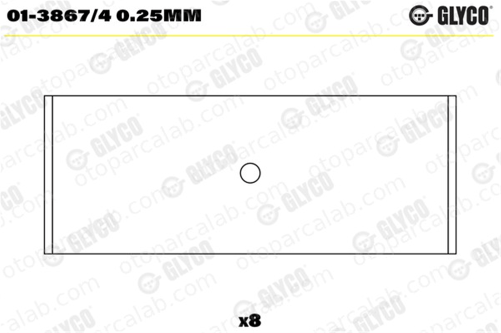 GLYCO 01-3867/4 0.25mm Kol Yatak (0.25) SEAT CORDOBA VW POLO 138674025mm 32105707A