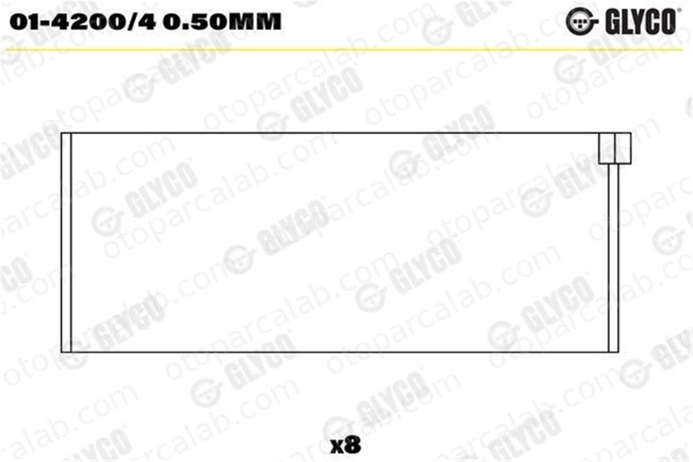 GLYCO 01-4200/4 0.50mm Kol Yatak (0.50) CITROËN BERLINGO / BERLINGO FIRST MPV BX 142004050mm 333413050