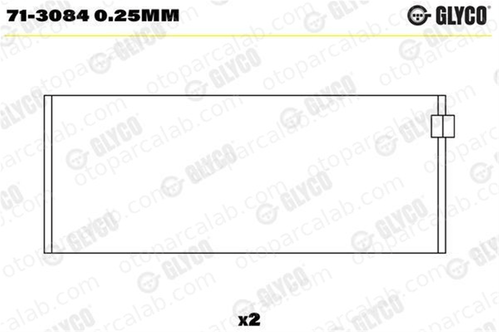 GLYCO 71-3084 0.25mm Kol Yatak (0.25) AUDI 80 B1 Sedan VW SCIROCCO 56105707 35198503