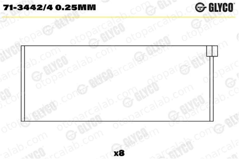 GLYCO 71-3442/4 0.25mm Kol Yatak (0.25) SEAT CORDOBA VW GOLF II 331057014 33105707