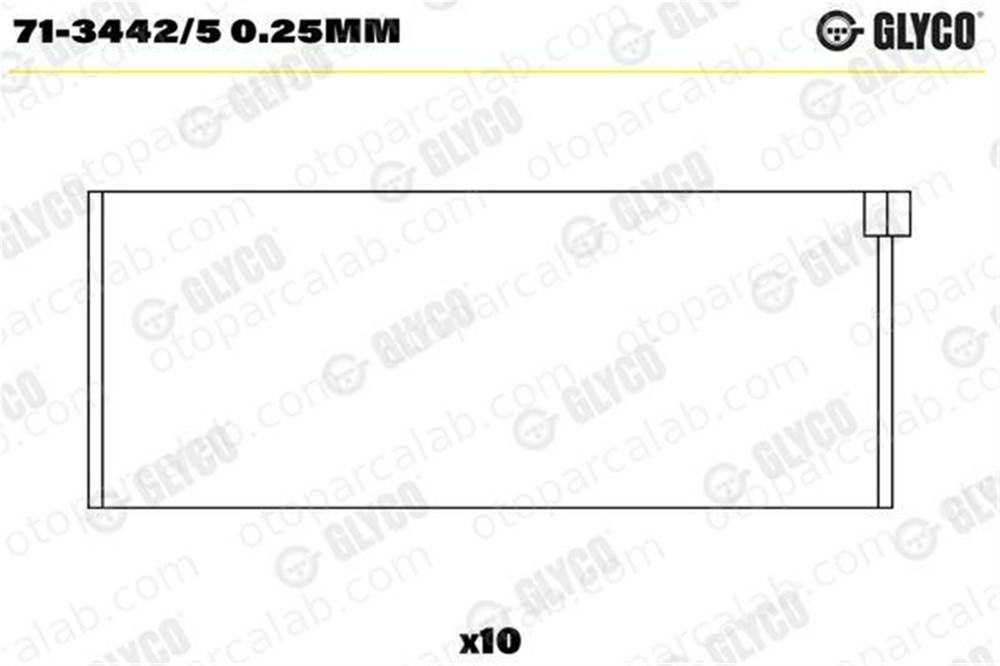 GLYCO 71-3442/5 0.25mm Kol Yatak (0.25) AUDI 100 C3 Avant 100 C3 Sedan 7134425025mm 33105707