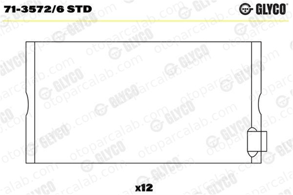 GLYCO 71-3572/6 STD Kol Yatak (STD) MERCEDES-BENZ LK/LN2 NG 141234030mm 3520301297