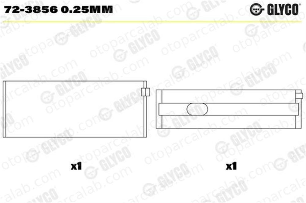 GLYCO 72-3856 0.25mm Ana Yatak (0.25) MERCEDES-BENZ E-SERISI E-SERISI T-Model A6020302040 6020302140