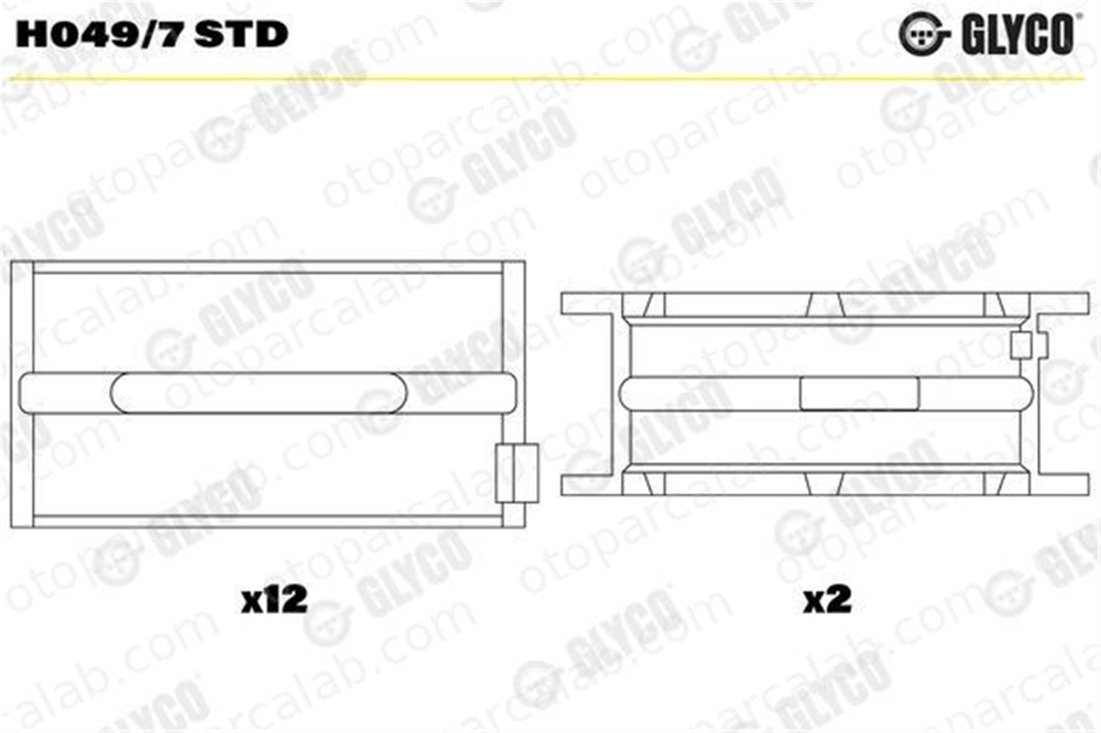 GLYCO H049/7 STD Ana Yatak (STD) MAN M90 M 2000 L 51011136042 51011146091