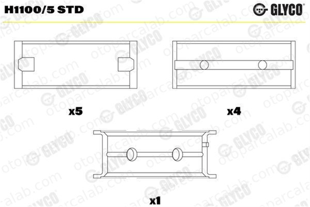 GLYCO H1100/5 STD Ana Yatak (STD) FORD FIESTA V FUSION H11005STD 96MM6333AF