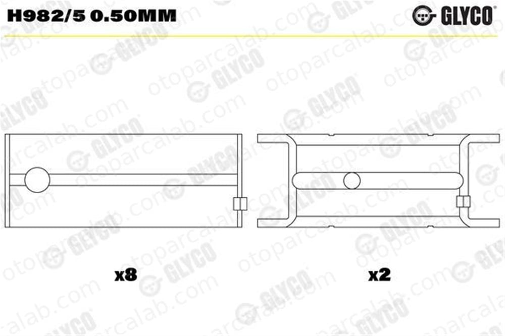 GLYCO H982/5S 0.50mm Ana Yatak (0.50) OPEL KADETT E Hatchback VECTRA A 618323 618321