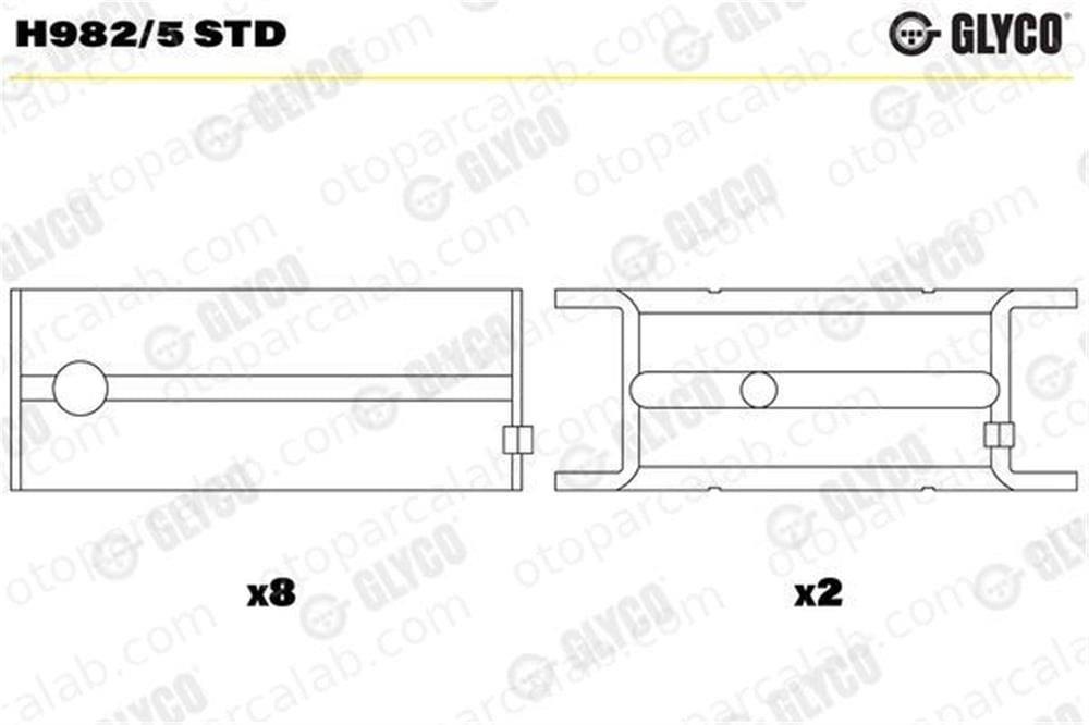 GLYCO H982/5S STD Ana Yatak (STD) OPEL KADETT E Hatchback VECTRA A 618049 618047