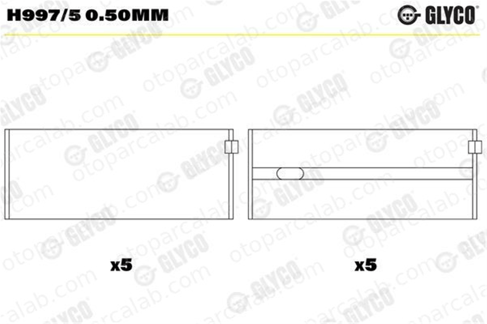 GLYCO H997/5 0.50mm Ana Yatak (0.50) MERCEDES-BENZ 190 124 Sedan A6010300740 1020301240