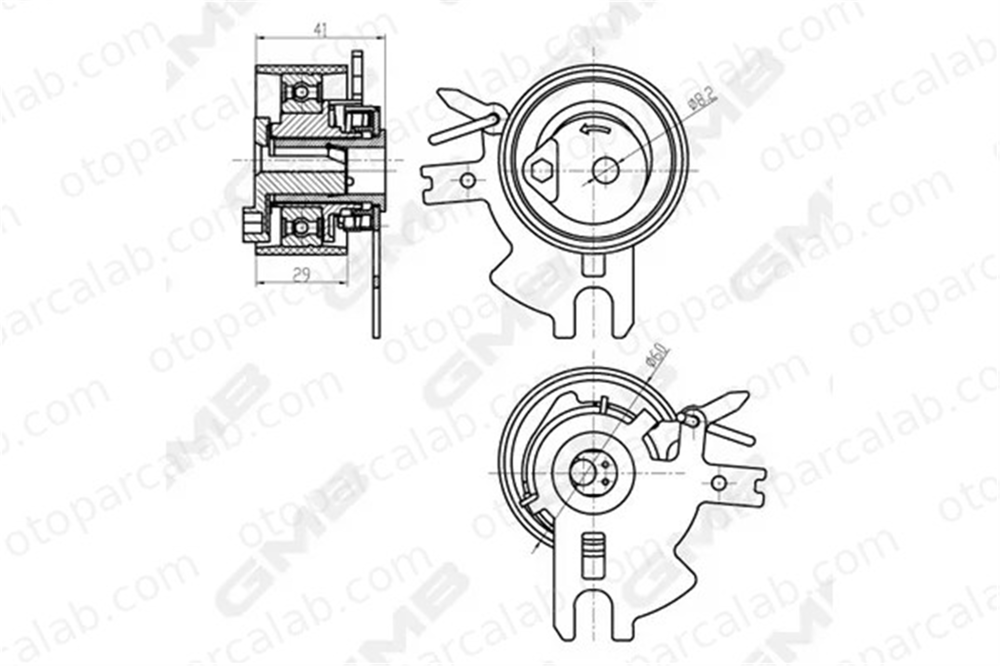 GMB GTB0340 Triger Gergi Rulmanı FORD KUGA I FIAT SCUDO Minibüs/Otobüs 3M5Q8A615BA 829A4