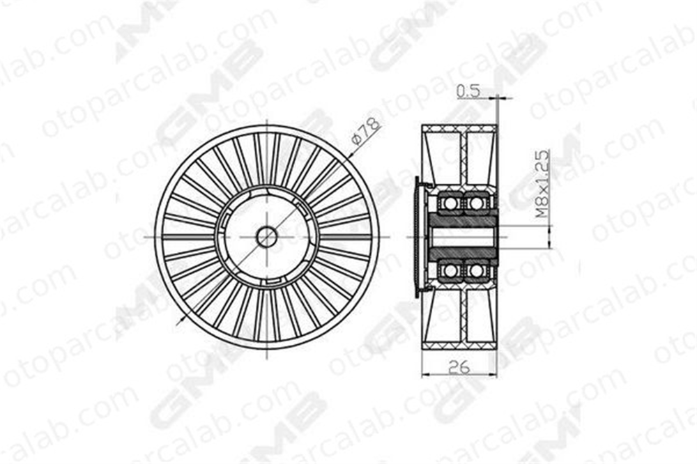 GMB GTC0580 Vantilatör Kayış Gergi Rulmanı VW GOLF III SEAT TOLEDO I 28145278E 028145278E