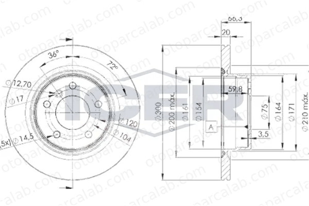 GOODYEAR 103004 Fren Disk Ayna Arka Sağ ve Sol BMW 1 3 34216855007 34216764651