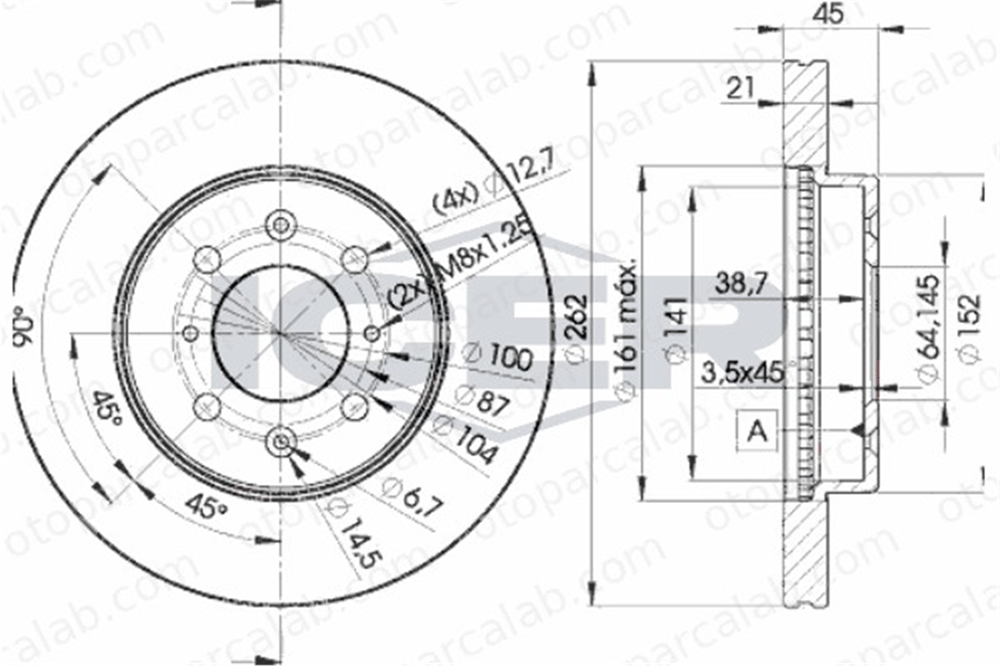 GOODYEAR 103055 Fren Disk Ayna Ön Sağ ve Sol ROVER 400 II HONDA CIVIC VI Fastback 45251SK7J00 45251S5DA10