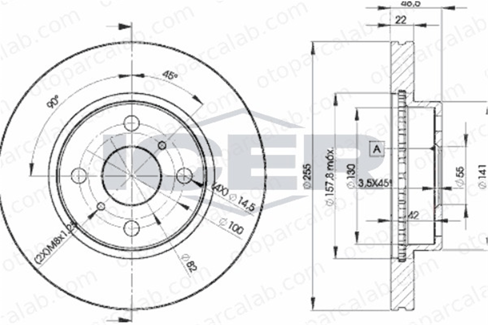 GOODYEAR 103173 Fren Disk Ayna Ön Sağ ve Sol TOYOTA COROLLA COROLLA Station wagon 4351212550 94853004