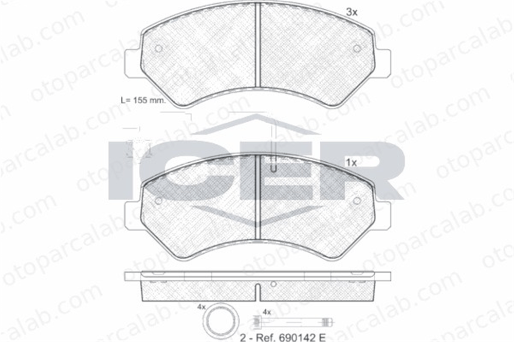 GRAP 93922/1 Fren Disk Balata Ön FIAT DUCATO Panelvan/Van CITROËN JUMPER Panelvan/Van 1607878780 1617284580
