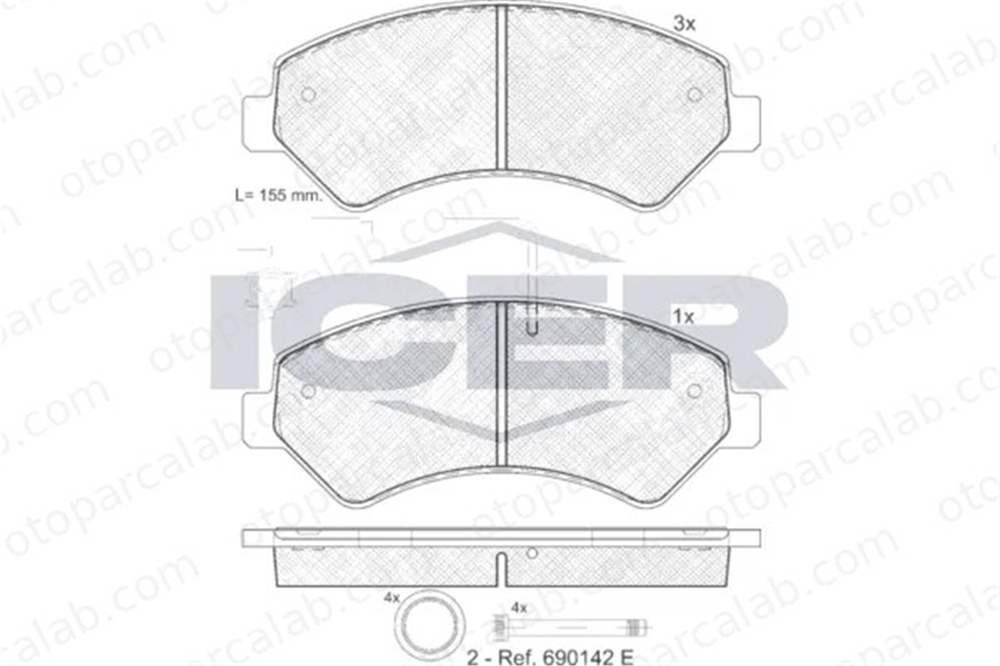 GRAP 93922/2 Fren Disk Balata Ön FIAT DUCATO Panelvan/Van CITROËN JUMPER Panelvan/Van 1607878780 1617284580