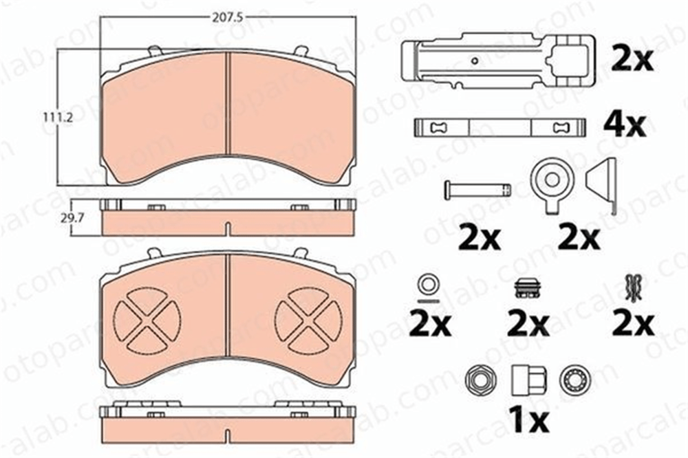 GRAP 94051 Fren Disk Balata Arka MERCEDES-BENZ AROCS ACTROS MP4 / MP5 A0064201520 A0064205320WVA