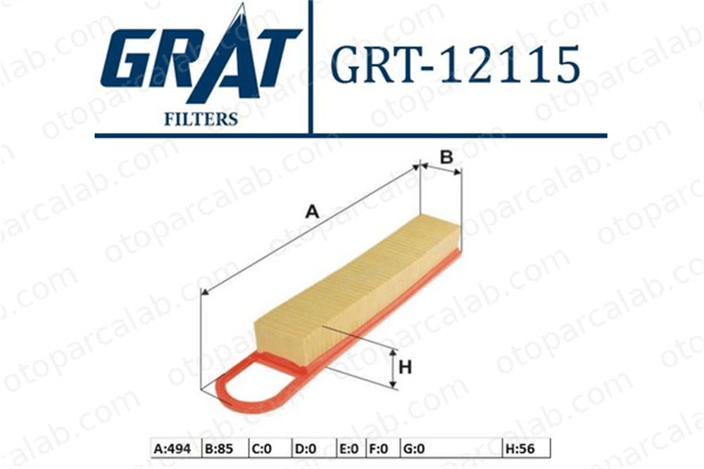 GRAT 12115 Hava Filtresi MINI MINI MINI Cabrio 1444RJ 1444RK
