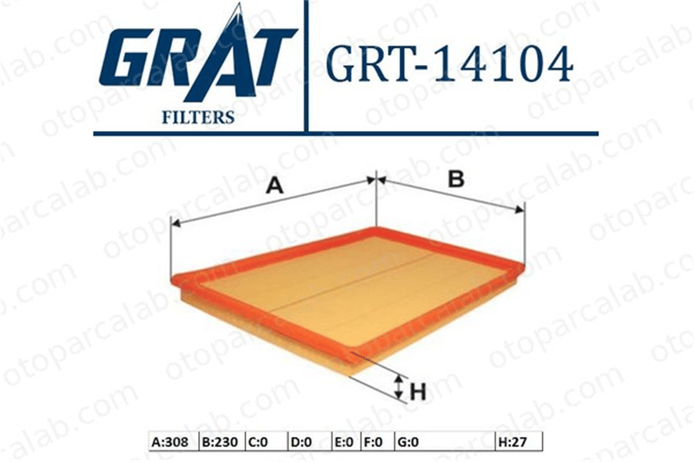 GRAT 14104 Hava Filtresi OPEL ASTRA F Station wagon ASTRA F 835605 1444P5
