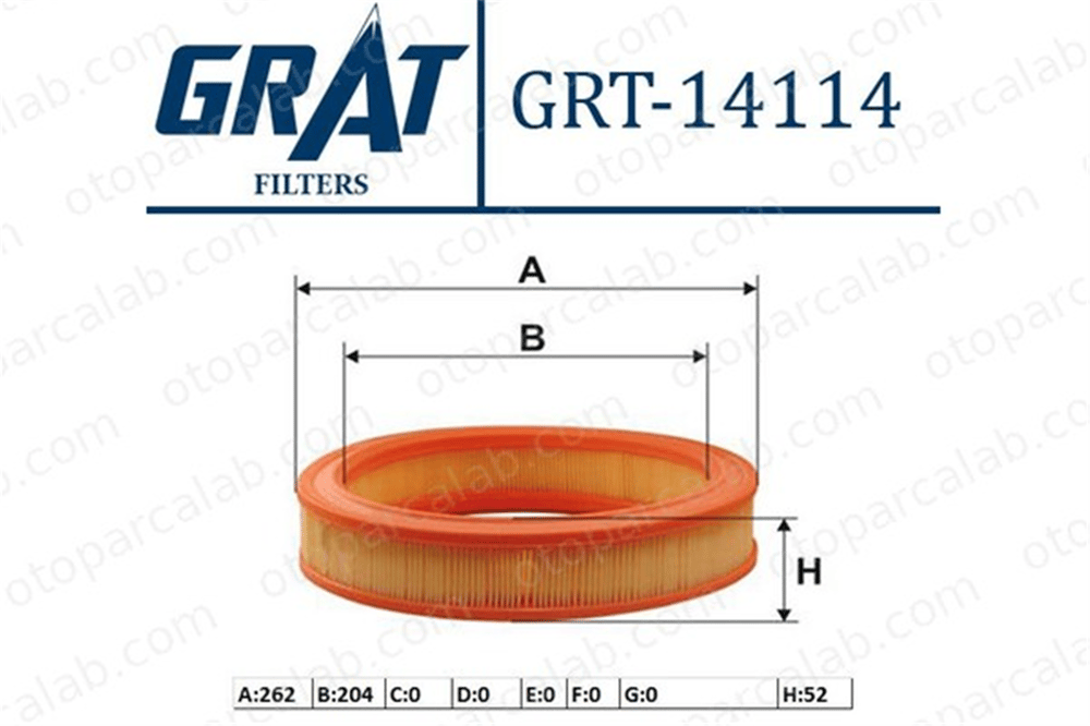 GRAT 14114 Hava Filtresi OPEL KADETT E Hatchback KADETT E 834801 1444L3