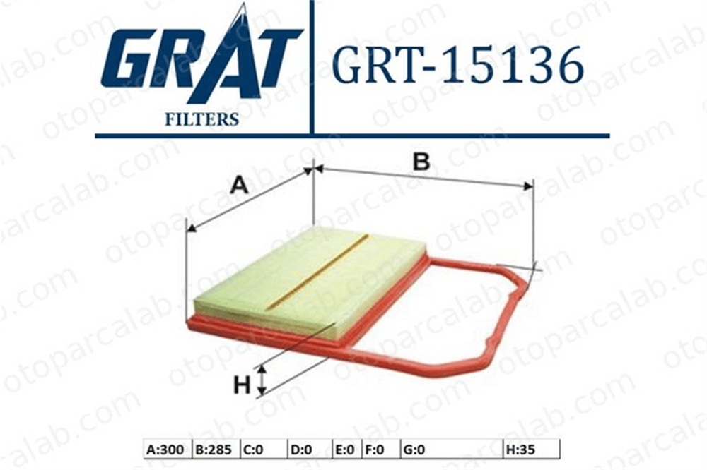 GRAT 15136 Hava Filtresi SEAT IBIZA IV IBIZA IV SC 4C129620C 04C129620C
