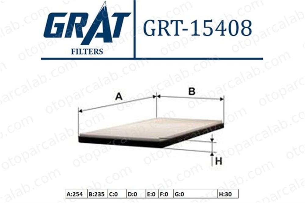 GRAT 15408 Polen Filtresi VW GOLF VII AUDI A3 Limousine 5Q0819644A 65619100000