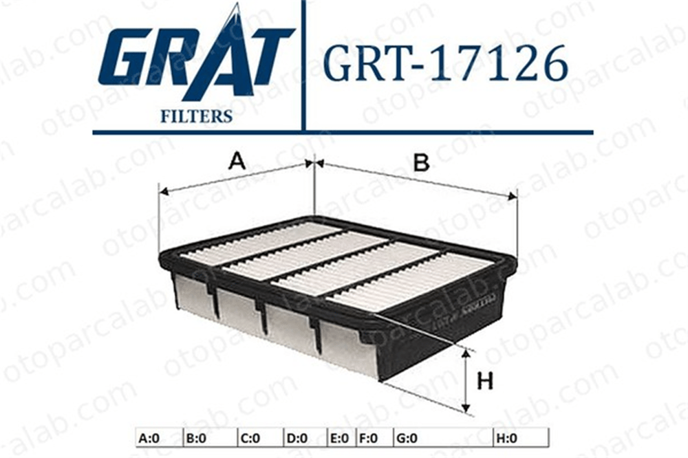 GRAT 17126 Hava Filtresi MITSUBISHI GALANT VIII Station wagon FORD RANGER XM3J9601AA 1213440