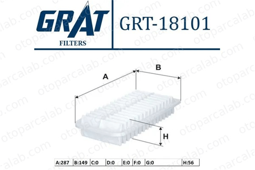 GRAT 18101 Hava Filtresi TOYOTA AVENSIS AVENSIS Station wagon 1780122020 16546BJ000
