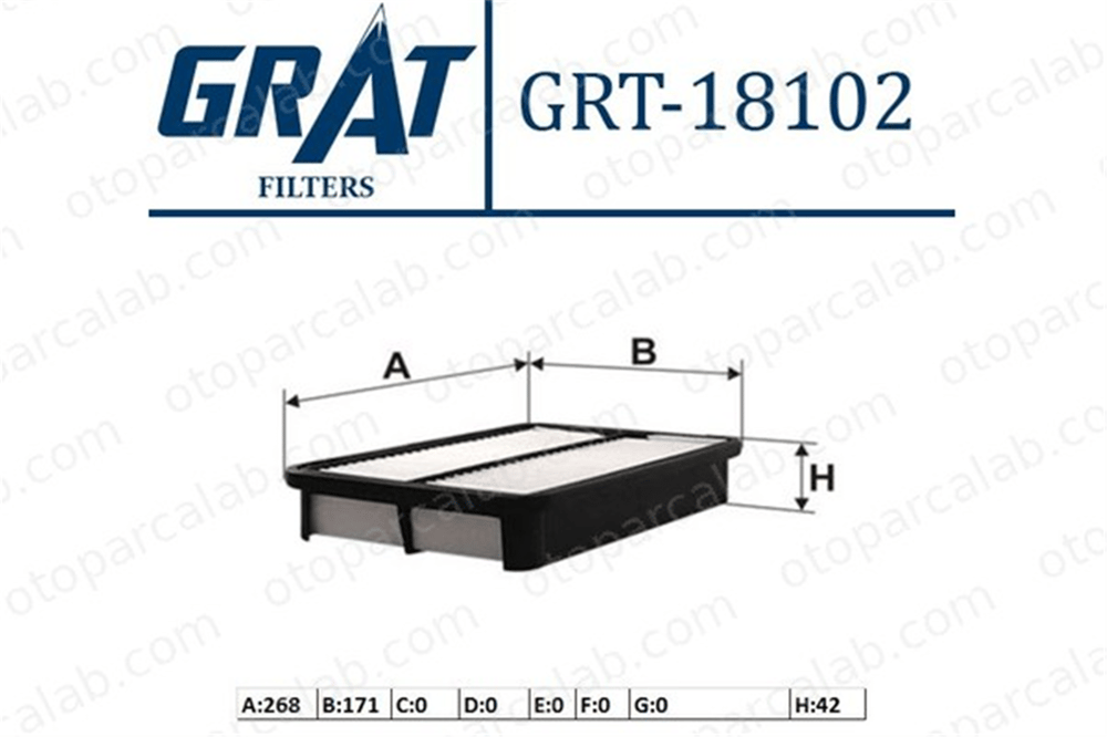 GRAT 18102 Hava Filtresi TOYOTA COROLLA COROLLA Station wagon 1780115070 KJ0113Z40