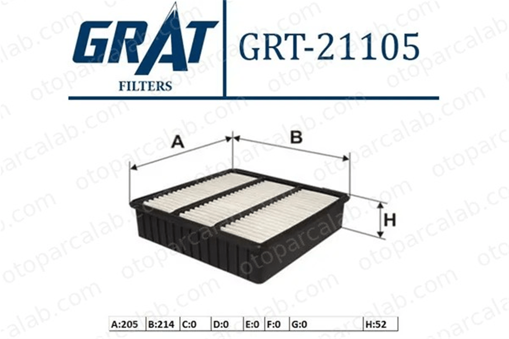 GRAT 21105 Hava Filtresi MITSUBISHI LANCER VII OUTLANDER I MR188657 MR373756