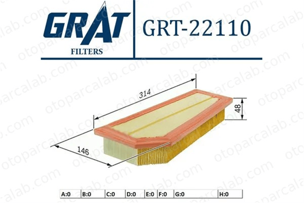 GRAT 22110 Hava Filtresi MERCEDES-BENZ C-SERISI C-SERISI Coupe A2710940304 2710940304