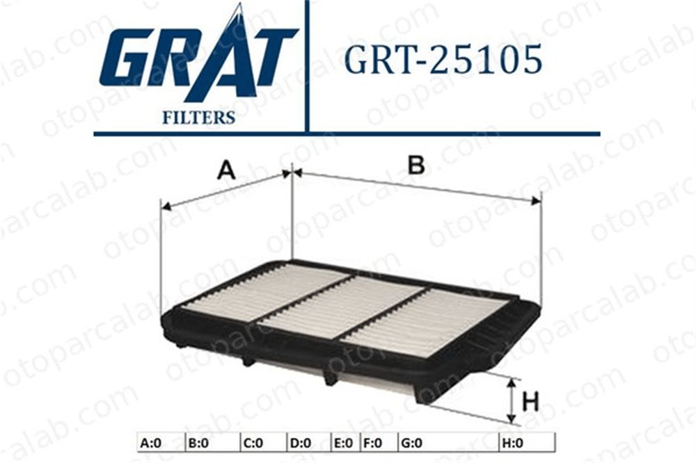 GRAT 25105 Hava Filtresi CHEVROLET LACETTI NUBIRA Station wagon 96553450