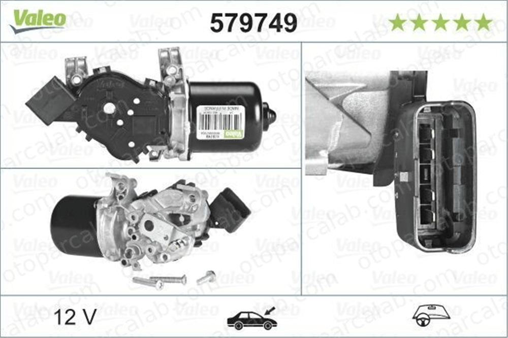 GVA 6645004 Silecek Mekanizma Motoru Ön CITROËN DS3 C3 II 6405.QC