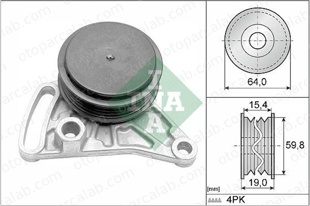 INA 531 0309 10 Vantilatör Kayış Gergi Rulmanı AUDI A4 B5 A4 B5 Avant 58260511 058260511