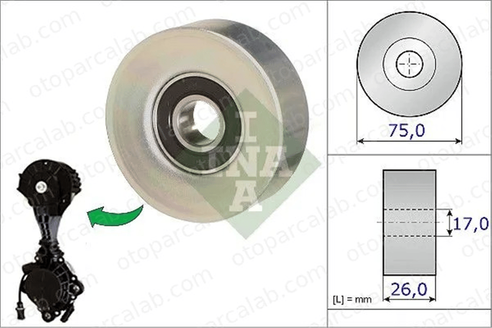 INA 532 0676 10 Vantilatör Kayış Gergi Rulmanı MINI MINI MINI COUNTRYMAN 11287598833 11287598831