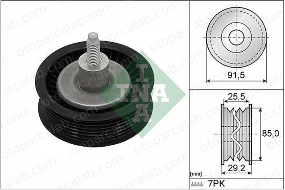 INA 532 0909 10 Vantilatör Kayış Gergi Rulmanı FORD RANGER TRANSIT V363 Panelvan/Van BK3Q6C344BA 1717609