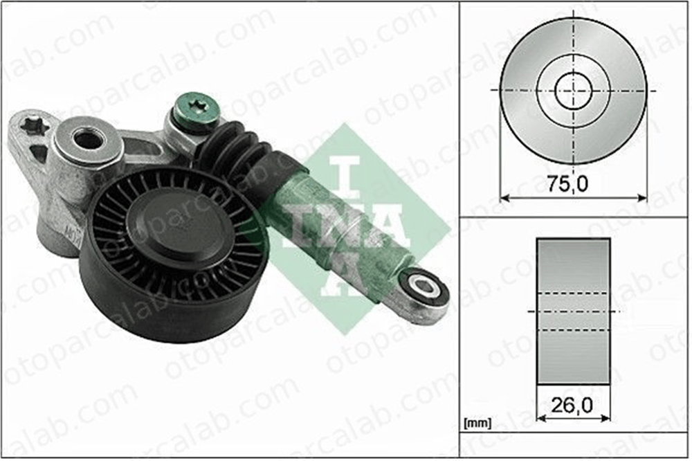 INA 534 0356 10 Vantilatör Kayış Gergi Rulmanı AUDI A6 C6 A6 C6 Avant 59145201D 059145201D