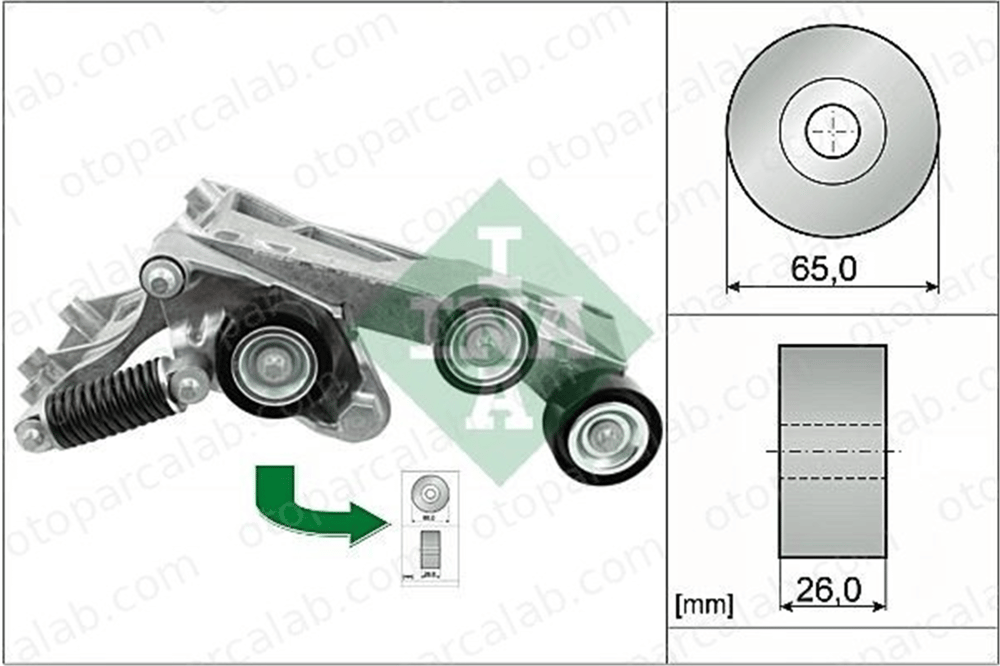 INA 534 0446 10 Vantilatör Kayış Gergi Rulmanı MERCEDES-BENZ A-SERISI B-SERISI Sports Tourer A2662001170 2662000770