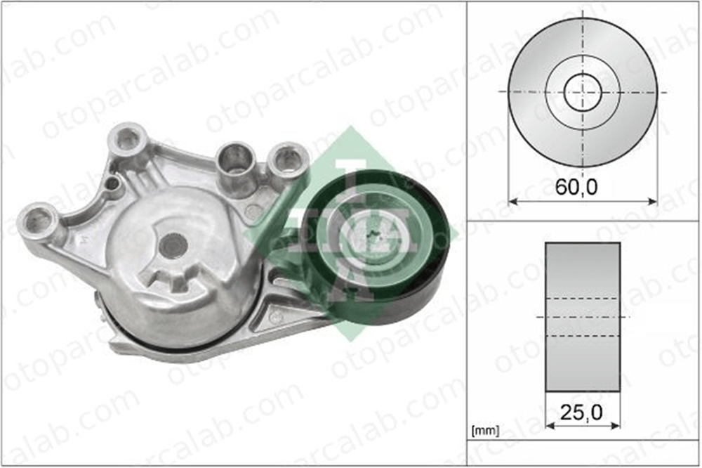INA 534 0654 10 Vantilatör Kayış Gergi Rulmanı CITROËN BERLINGO Kasa/büyük limuzin PEUGEOT PARTNER Kasa/büyük limuzin 1611503780 9807720180