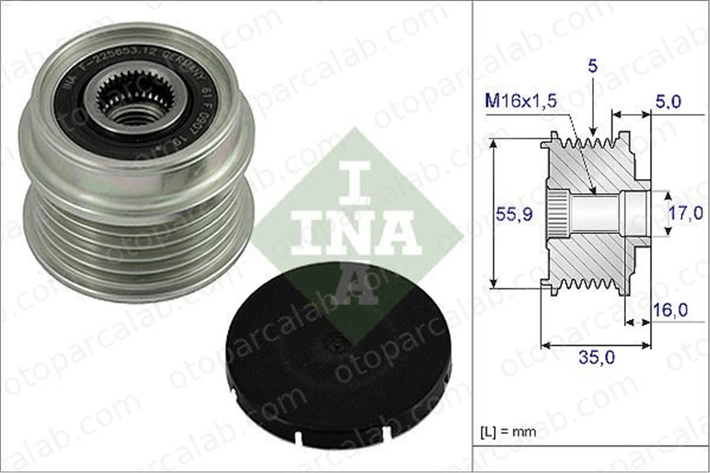 INA 535 0004 10 Alternatör Kasnağı AUDI A4 B5 A4 B5 Avant 28903119T 028903119T