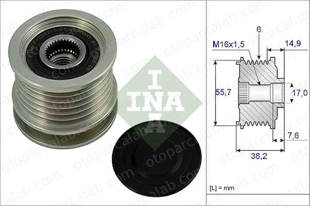 INA 535 0013 10 Alternatör Kasnağı MERCEDES-BENZ T1 Minibüs/Otobüs T1 Panelvan/Van A6041500360 101500102