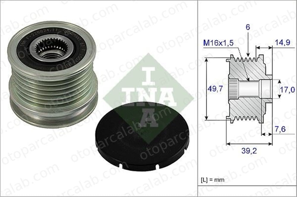 INA 535 0015 10 Alternatör Kasnağı MERCEDES-BENZ SPRINTER 3-t Minibüs/Otobüs SPRINTER 3-t Panelvan/Van A6111550215 101545902