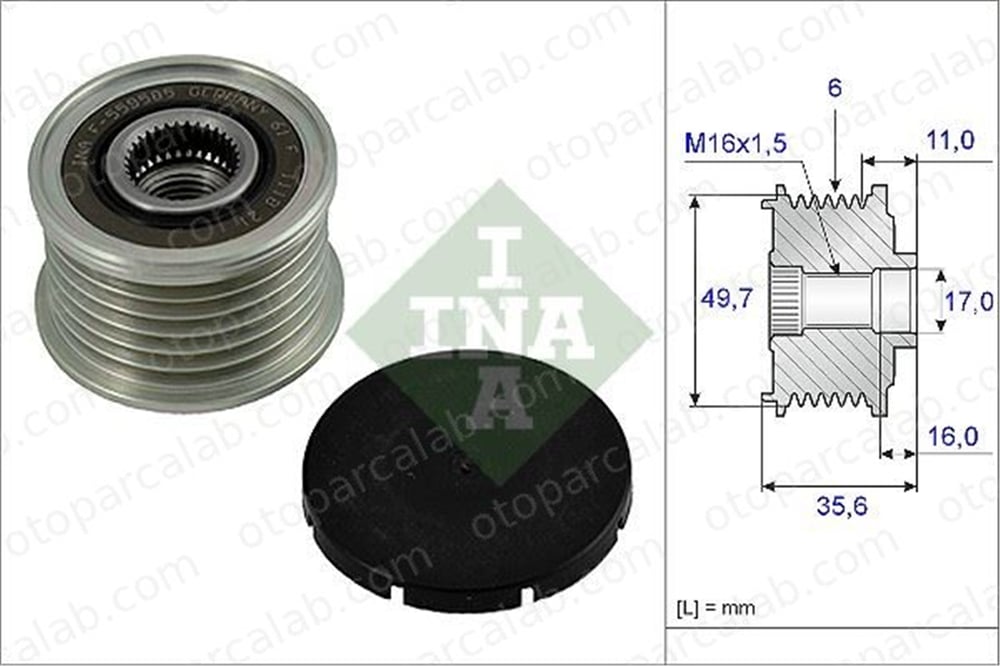 INA 535 0016 10 Alternatör Kasnağı MERCEDES-BENZ C-SERISI E-SERISI A6111550415 1500550