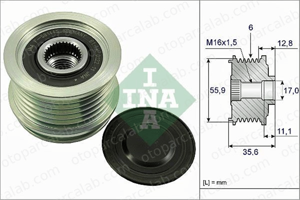 INA 535 0041 10 Alternatör Kasnağı AUDI A4 B6 A4 B7 6B903119B 06B903119B